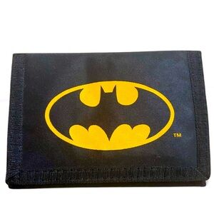 Vintage 1982 DC Comics Batman Logo Black Velcro Wallet